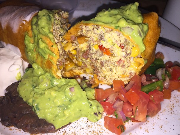 breakfast burrito open